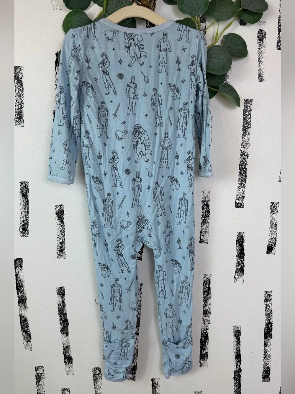 Lama Littles Disney Princes Blue Bamboo Sleeper Size 3-6 Months